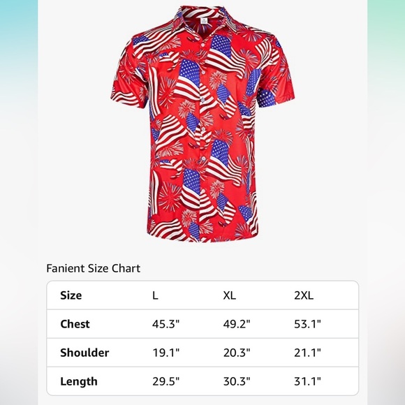 Men’s Red White and blue American flag Hawaiian shirt
XL. New without tags. - Picture 7 of 8